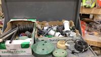 (2) BOXES & A TOTE W/ UNDERGROUND SPRINKLER PARTS