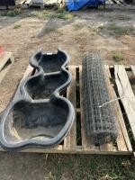 Small garden pond plus roll of sheep wire