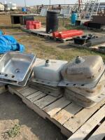 Pallet of stainless steel sinks