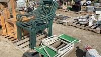 (4) PATIO CHAIRS + (2) FOLDING CHAIRS