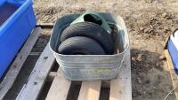 (2) WHEEL BARROW TIRES, KIDS SWING + GALVANIZED WASHTUB
