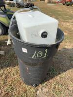 Rolling trashcan and Polly water tank