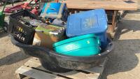 PALLET W/POLY POND AND SET UP EQUIPMENT