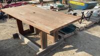 WOOD CONSTRUCTION PICNIC TABLE - NO SEATS
