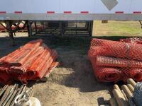 Two pallets of orange snow fence
