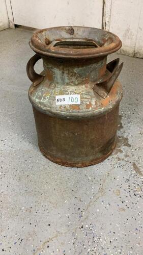 ANTIQUE CREAM CAN W/ LID