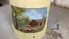 ANTIQUE CREAM CAN PAINTED W/ FARMYARD MOTIF - 2