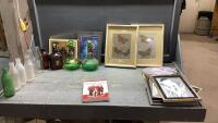 VINTAGE PICTURE/FRAMES, BOTTLES