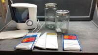HONEYWELL HUMIDIFIER + (2) LARGE MASON CANNISTERS