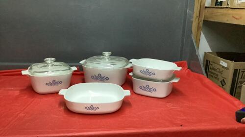 (5) CORNFLOWER CORNING WARE DISHES