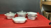 (5) CORNFLOWER CORNING WARE DISHES
