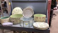 ROUND STORAGE CONTAINERS + GLASS DRIED FLOWER /TRINKET DISPLAY CASE