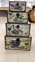 AFRICAN THEME STACKING TRUNKS