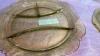 2 PC. YELLOW DEPRESSION GLASS SERVING DISHES - 4