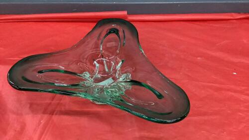 GREEN GLASS DISPLAY PIECE