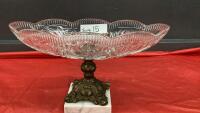 PINWHEEL CRYSTAL / BRASS SERVING BOWL