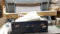 (2) ITEMS -OLD SUITCASE WITH ARTEX(LIQUID PAINT) PROJECTS + LARGE SANTA PROJECT
