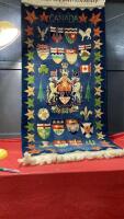 WOOL CANADA CENTENNIAL RUG W/ PROVINCIAL CRESTS