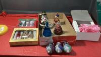 VINTAGE CHRISTMAS DECORATIONS - INCLUDES (3) BRADFORD EXCHANGE FAIRYLAND HERLOOM ORNAMENTS