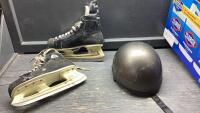 HOCKEY SKATES SIZE 11.5 + BIKE HELMET