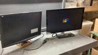 (2) COMPUTER MONITORS