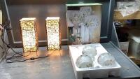SET OF 3 CANDLE HOLDERS + 2 SMALL LAMPS