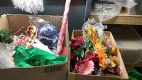 (2) BOXES - ARTIFICIAL FOLIAGE, CHRISTMAS DECOR