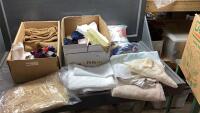 (2) BOXES - PROJECT PIECES, FABRIC, LACE