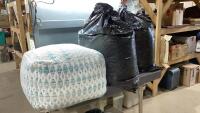 (3) LARGE SOFT SQUARE POUFS