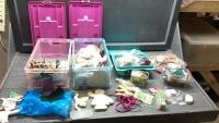 (2) CONTAINERS WITH CRAFTING SUPPLIES