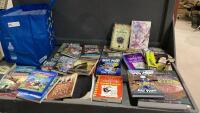 BAG WITH A LOT OF ANIMA BOOKS, BIBLE, DVDS, COOKBOOK