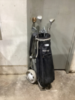 GOLF ON CART WITH SOME CLUBS- DONATION