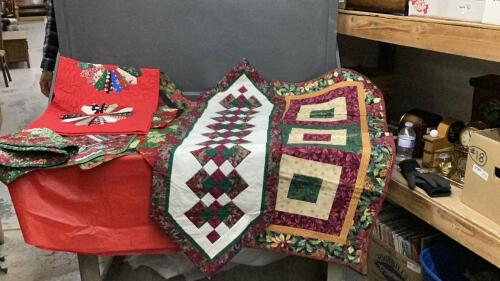QUILTED PLACEMATS, RUNNERS, TABLE COVER