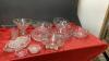 GOOD LIDDED TOTE W/ GLASSWARE - SOME CRYSTAL