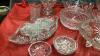 GOOD LIDDED TOTE W/ GLASSWARE - SOME CRYSTAL - 2