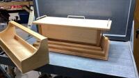 WOOD STORAGE CONTAINER AND A WOOD SHELF