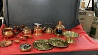 COLLECTION OF COPPER AND SOME BRASS ITEMS