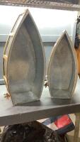 (2) BOAT SHAPED DECOR PIECES