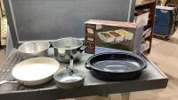 ANGEL FOOD PAN, FRYPANS, POTS, ROASTER, BUFFET SERVER,