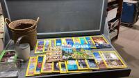 BAG W/NATIONAL GEOGRAPHIC MAGAZINES, PLANT WATERER, WICKER POT