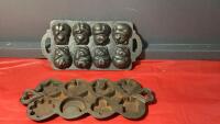 (2) CAST MOLD PANS -
