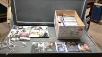 BOX OF DVD&rsquo;S + CHARGING CABLES