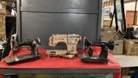 (3) ANTIQUE SEWING MACHINES - ALL NEED REPAIR