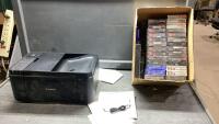 (2) BOXES - VHS RECORDABLE TAPES, CANON PRINTER