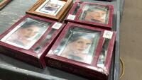 BOX WITH PICTURE FRAMES, CLOCK