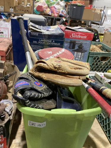 BASEBALL BATS, GLOVES, HELMETS