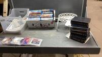 ASSORTED BLU RAY MOVIES/SERIES, PLANT STAND, MISC ITEMS