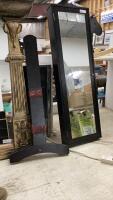 MIRRORED BLACK JEWELRY CABINET ON STAND - NEEDS ASSEMBLING