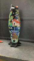 LARGE HANDPAINTED LIGHTED ART PIECE
