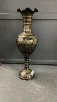 TALL BRASS DECORATIVE FLOOR VASE